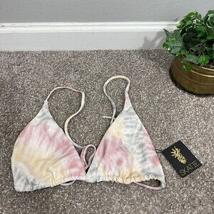 Skatie Ella Swim Bikini Top Size XL Tie Dye Triangle New